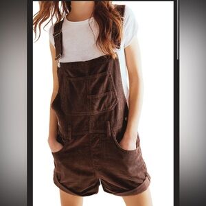 We The Free Chocolate Corduroy Overalls